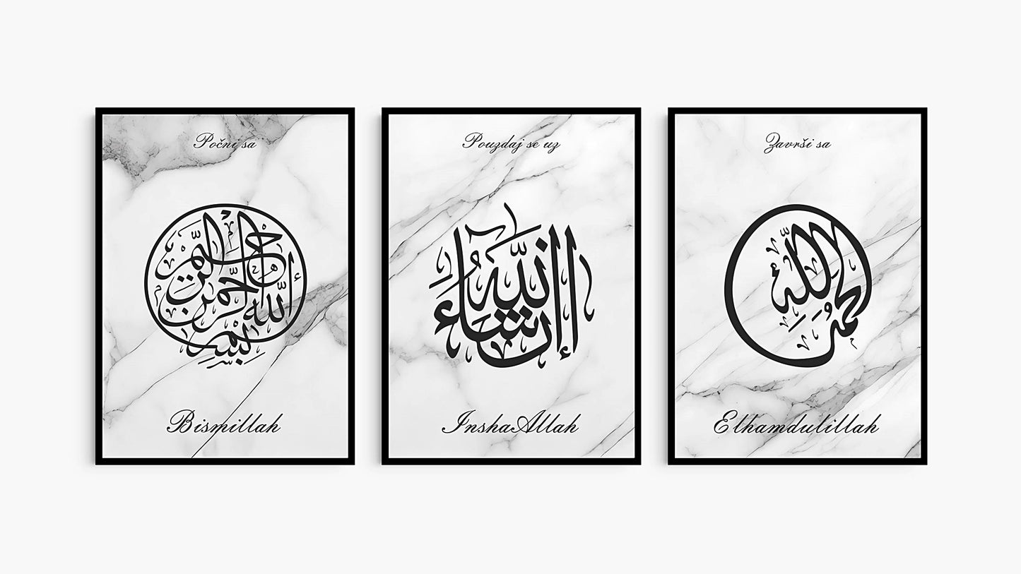 PosterSet - Kaligrafija - Bismillah - InshaAllah - Elhamdulillah 23002-4